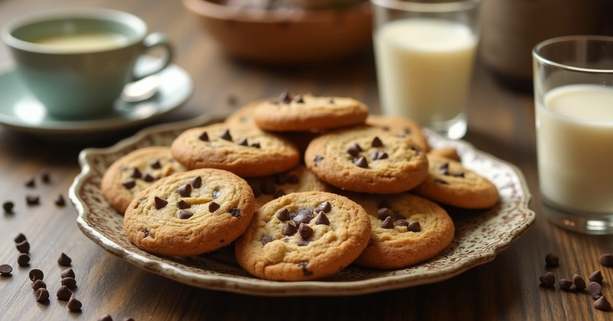 Elegantly plated Mama Kelce cookies with milk