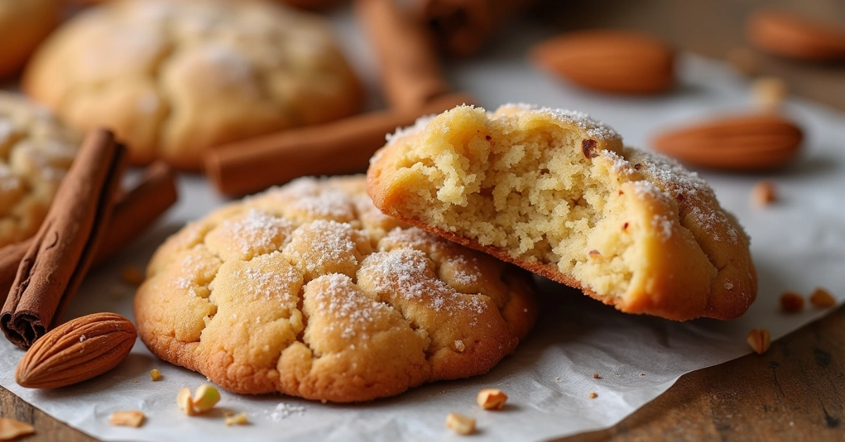 Spiced almond cookies with visible cardamom and cinnamon