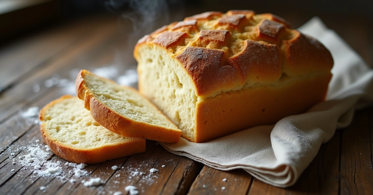 Sliced cottage cheese bread recipe showing perfect crumb