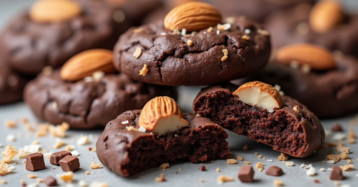 Chocolate coconut almond cookies inspired by candy bars