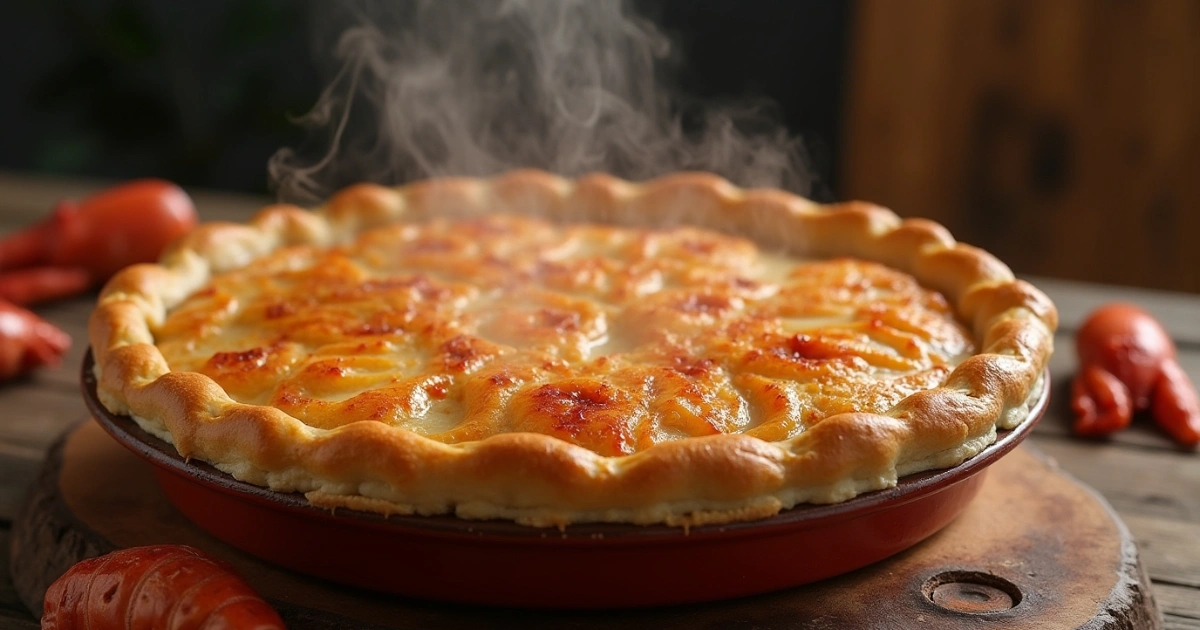 Steaming crawfish pie