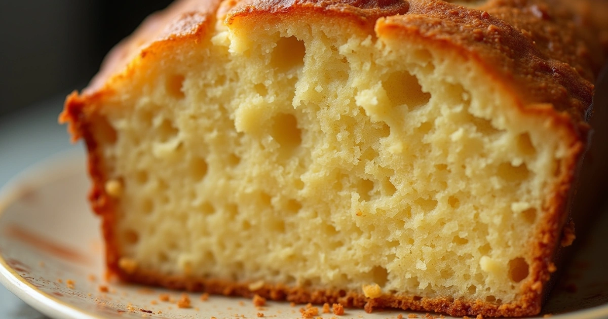 Close-up of buttermilk pound cake crumb