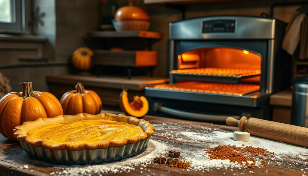 Baking squash pie