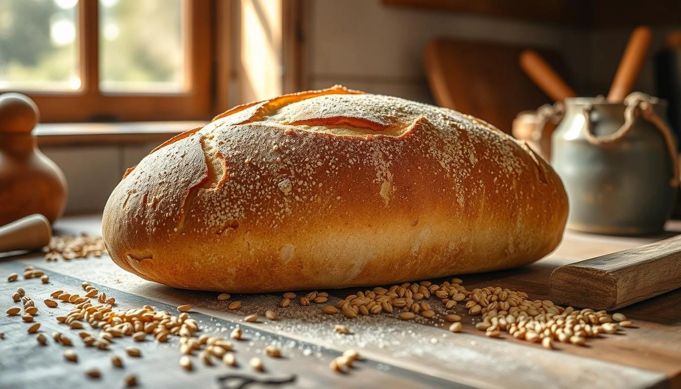 Einkorn bread baking