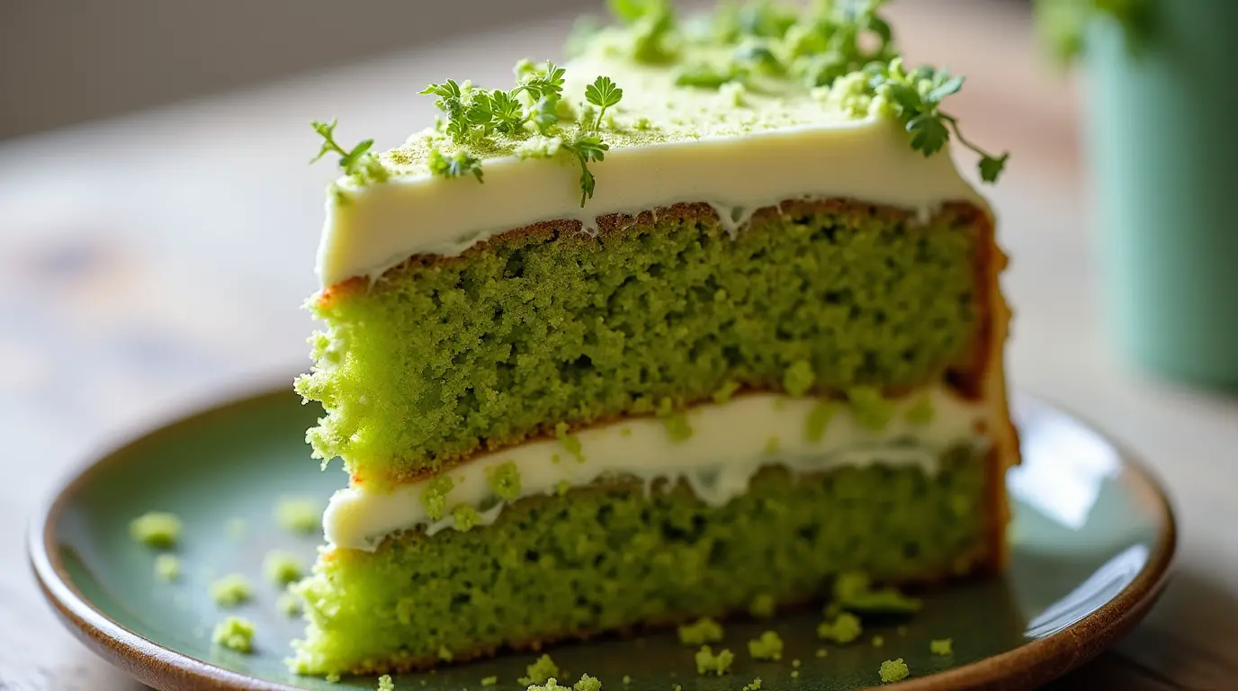 Homemade Japanese Matcha Green Tea Cake