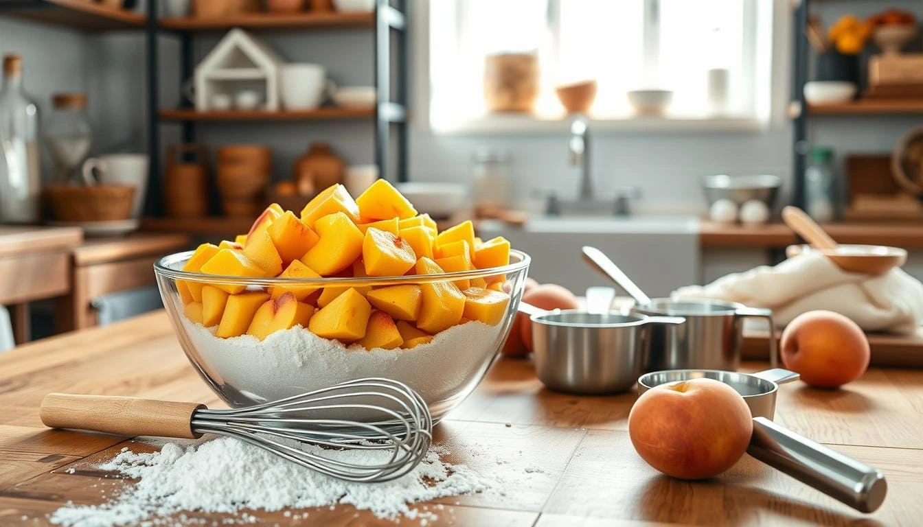 Peach Bread Mixing