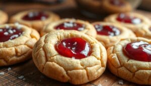 Peanut Butter and Jelly Thumbprint Cookies