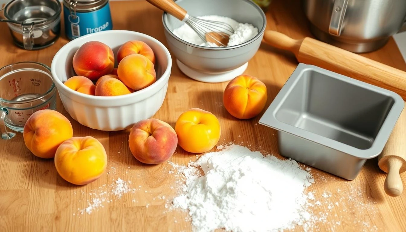 baking tools for peach bread