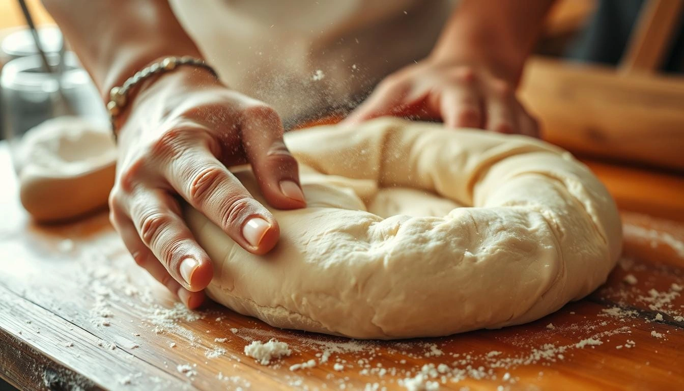 bread dough kneading