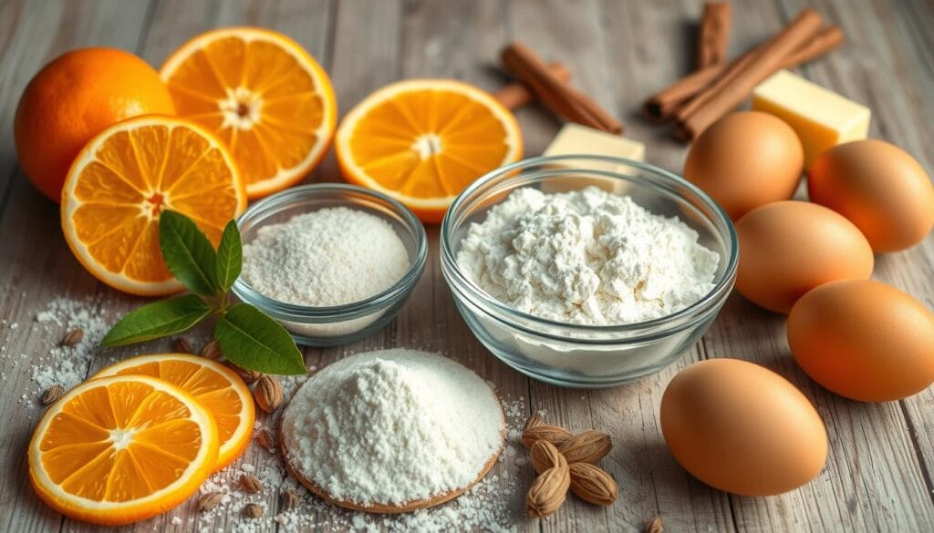 key ingredients for orange cardamom cookies