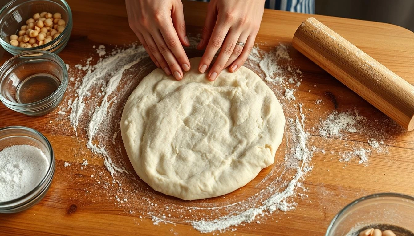 shaping gluten free pita