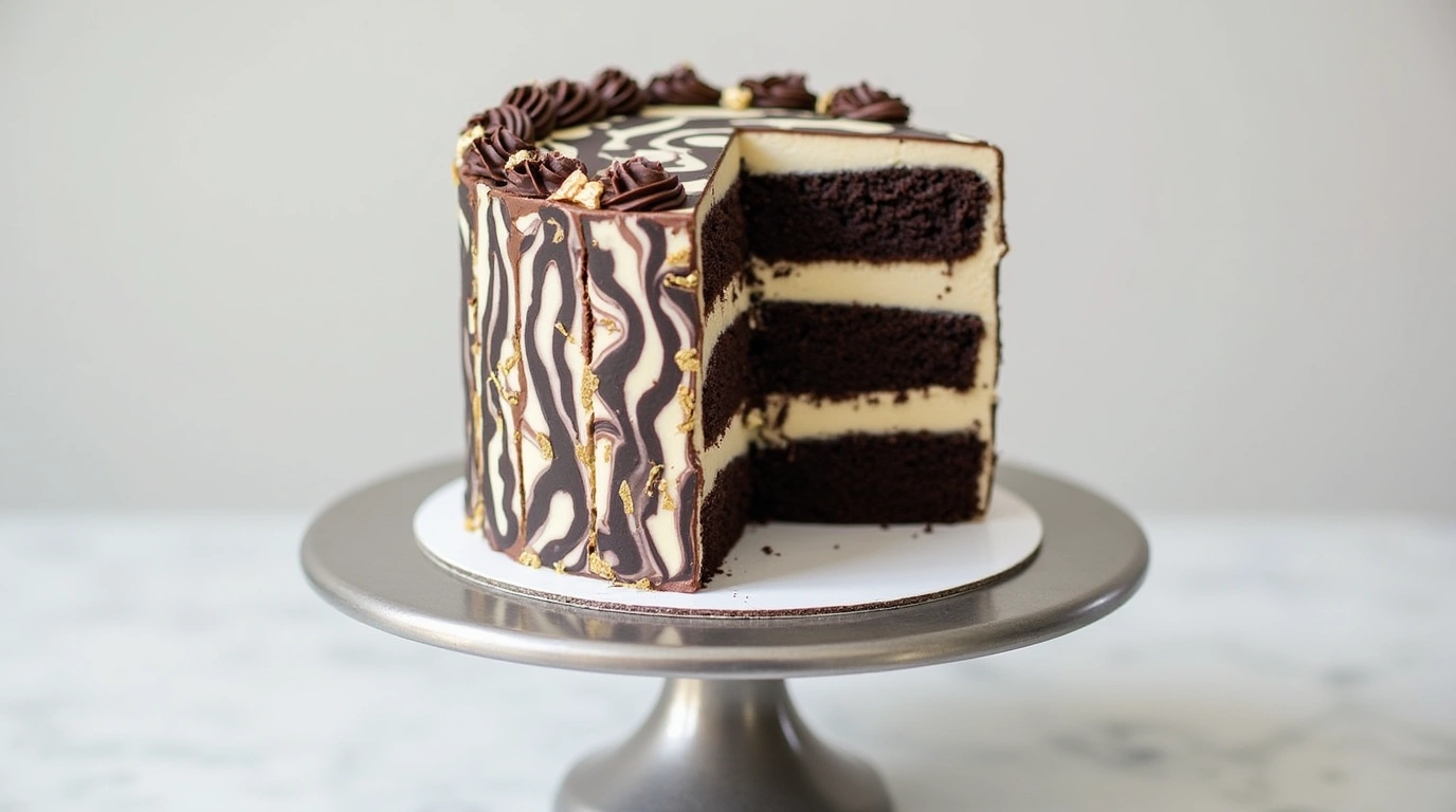 tuxedo cake assembly