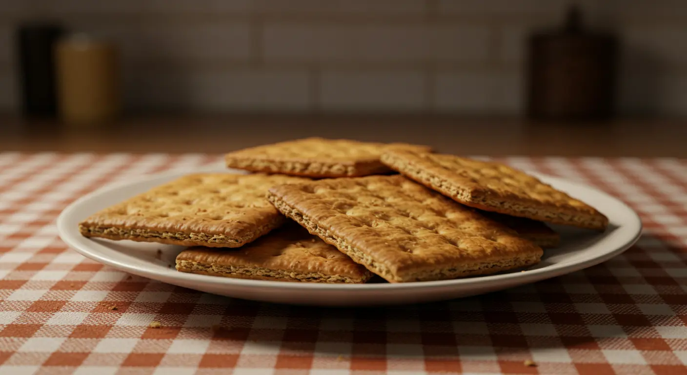 graham crackers on a plate.