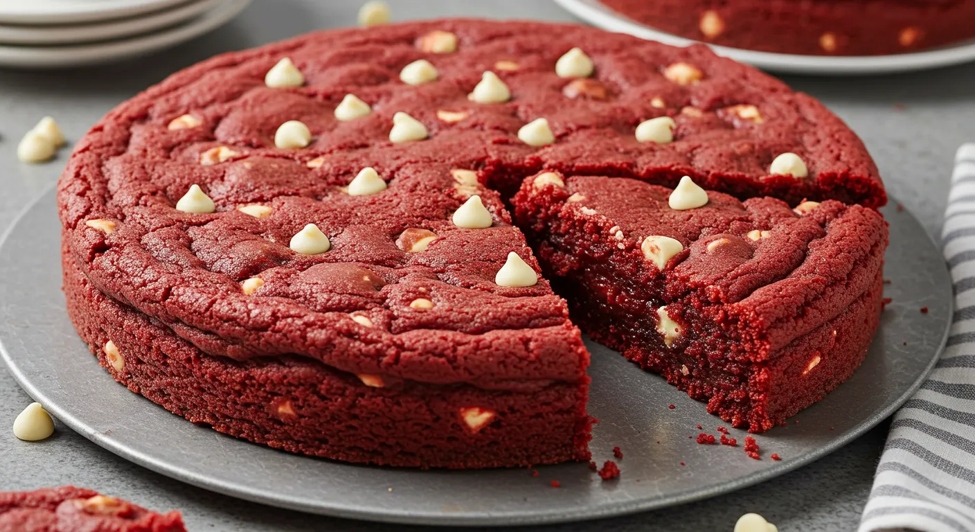 Red Velvet Cookie Cake Slice