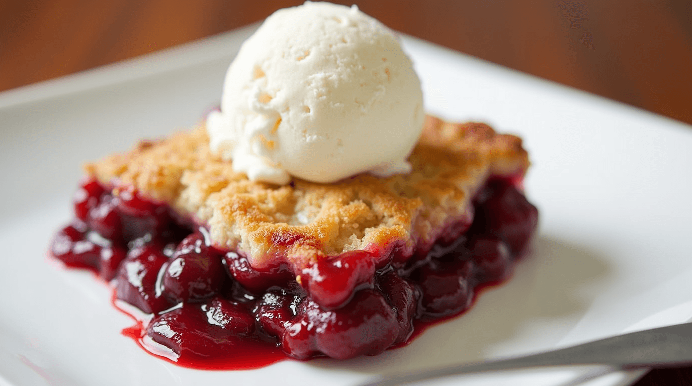 cherry cobbler slice