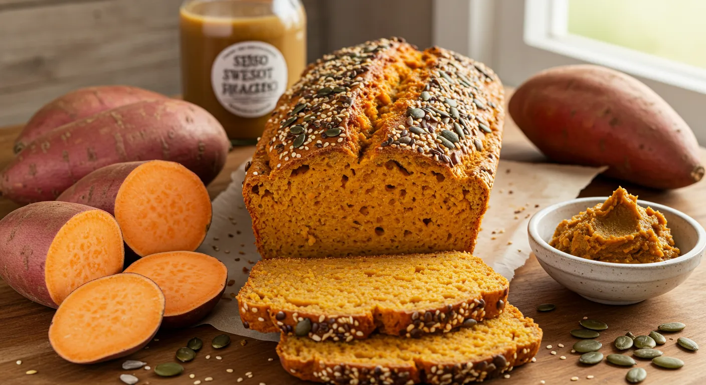 seeded miso sweet potato bread