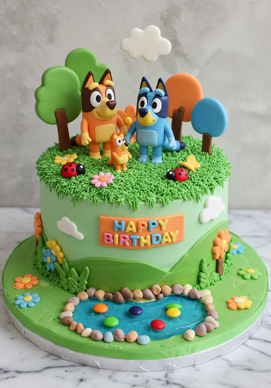 bluey birthday cake