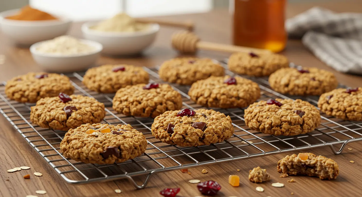 oatmeal cookies on a rack