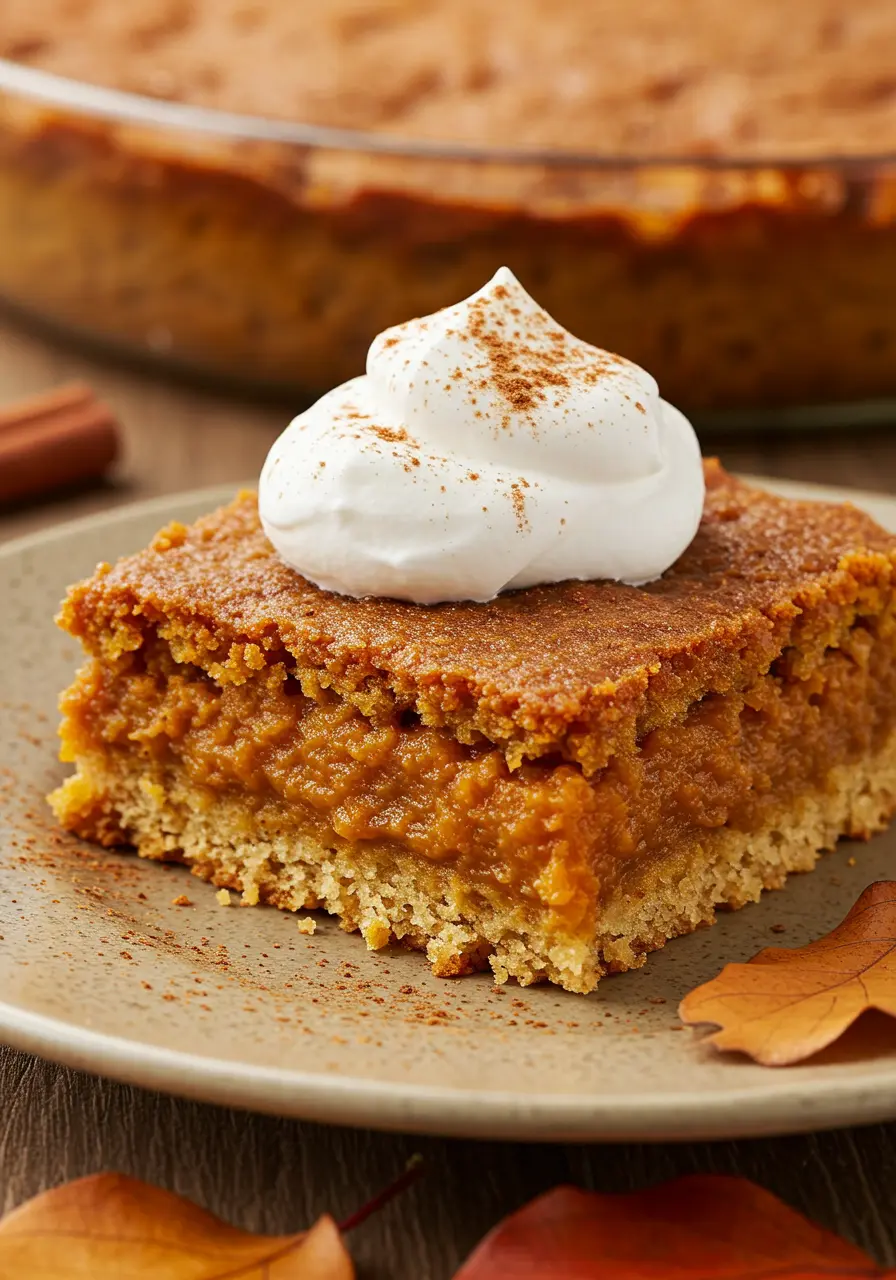 pumpkin dump cake serving