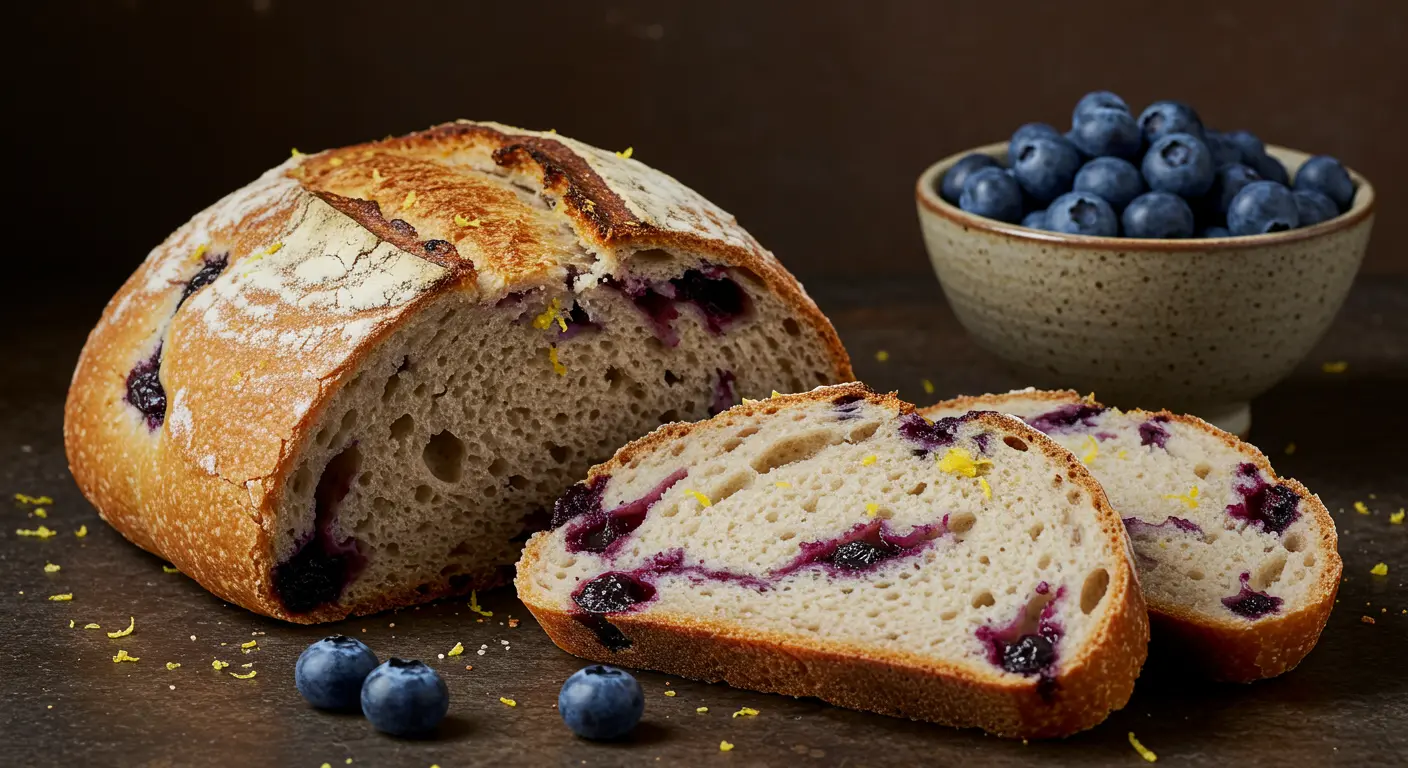 lemon blueberry sourdough bread